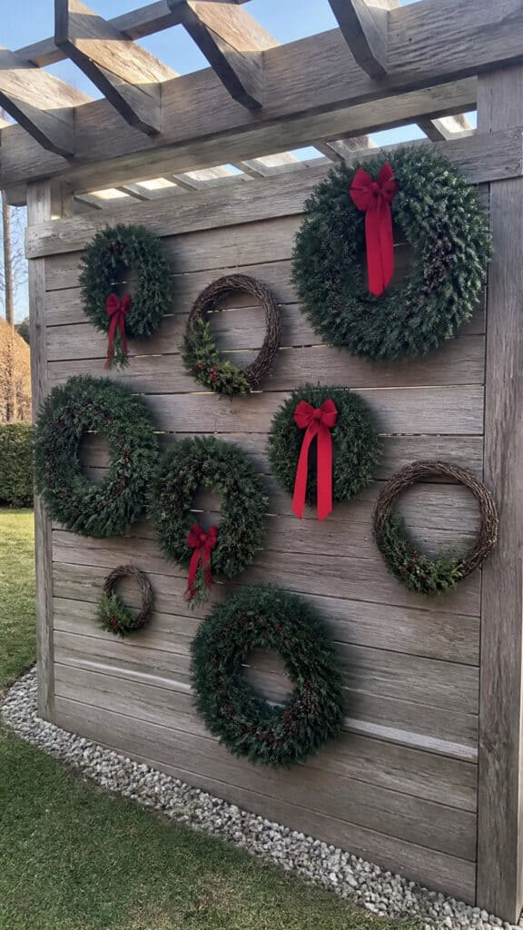 Hanging Wreath Feature Wall