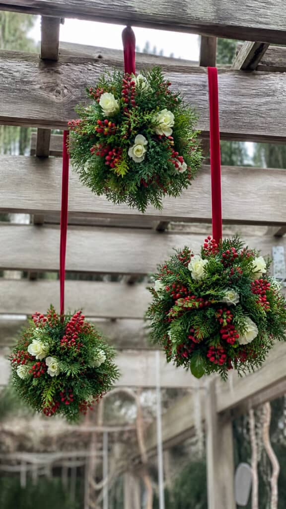 Suspended Kissing Ball Clusters