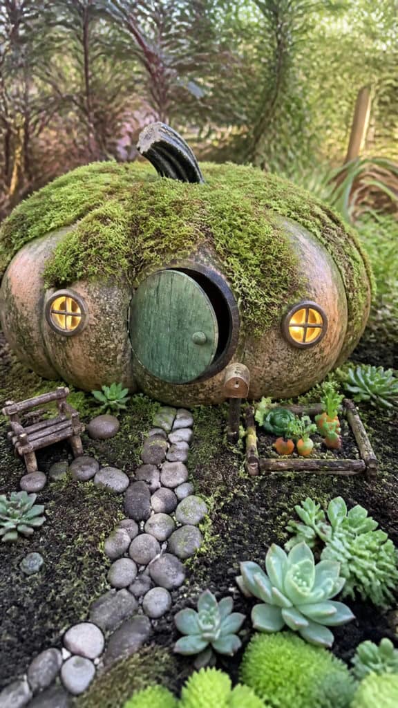Rustic Hobbit Hole Pumpkin House