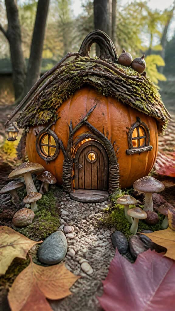 Fairy Tale Pumpkin Cottage Display