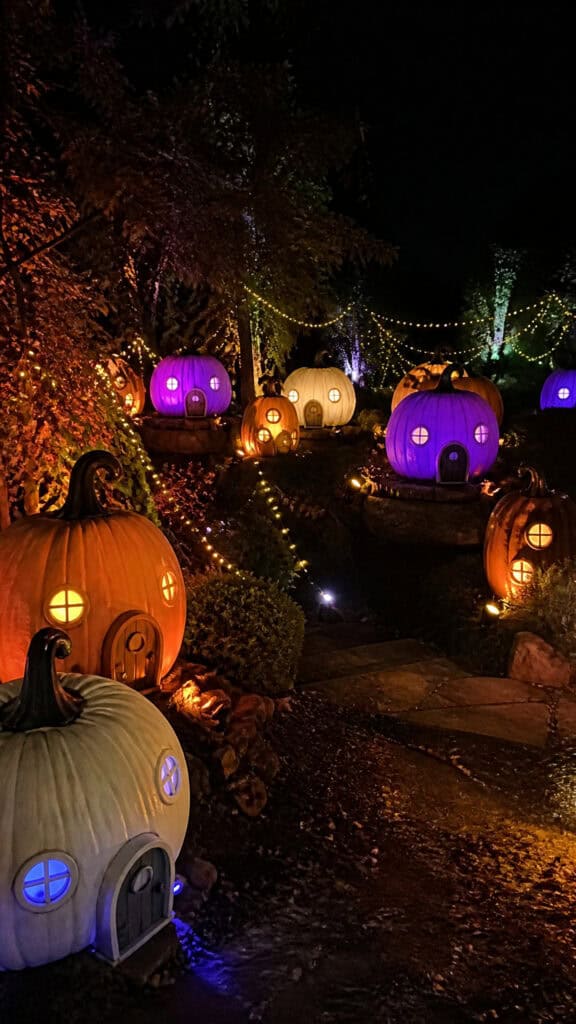 Illuminated Pumpkin House Display