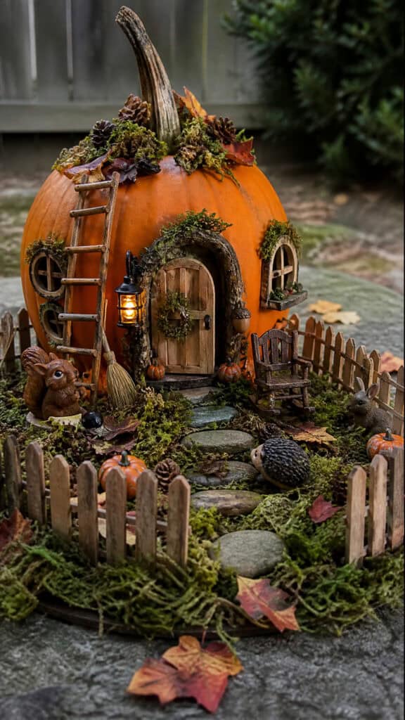 Pumpkin House with Miniature Accessories