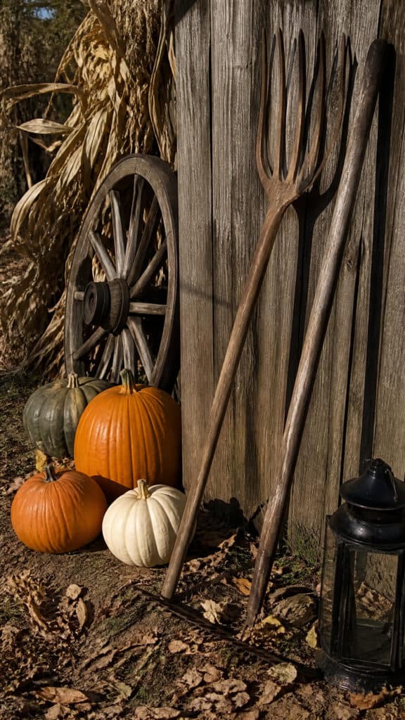 Vintage Farm Tools and Equipment as Decorative Accents