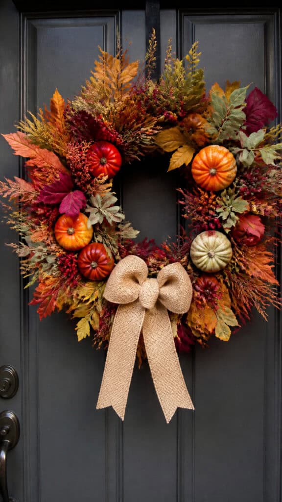Hang a Stunning Fall Wreath as Your Focal Point